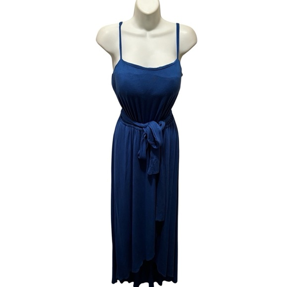 Soma Weekend Soft Jersey Knit Midi Bra Dress Sz M Blue Summer Cruise Vacation - Picture 1 of 10